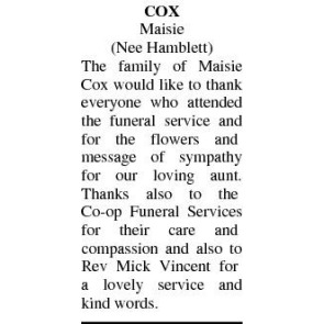 Photo of MAISIE COX