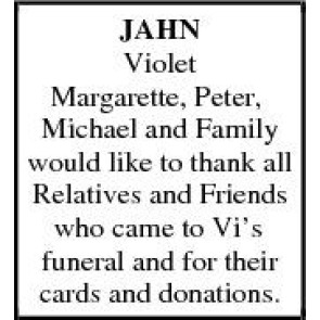 Photo of VIOLET MARGARETTE JAHN