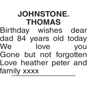 Notice Gallery for THOMAS JOHNSTONE
