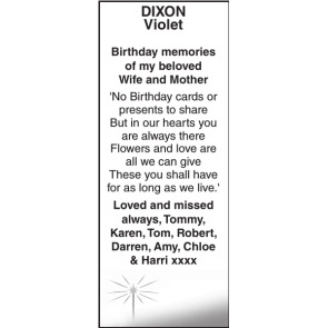 Notice Gallery for Violet DIXON