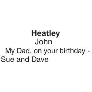 Notice Gallery for JOHN Heatley