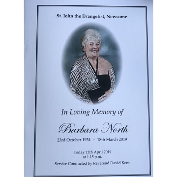 Tribute photo for Barbara NORTH