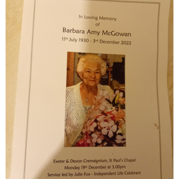 Photo of Barbara Amy MCGOWAN