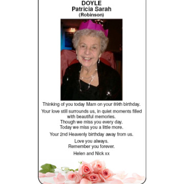 Photo for notice Patricia Sarah DOYLE