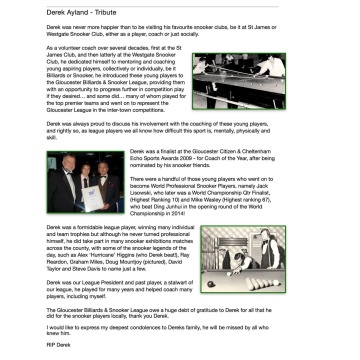 Photo for notice Derek Arthur AYLAND