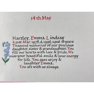 Notice Gallery for Emma Lindsay HARTLEY