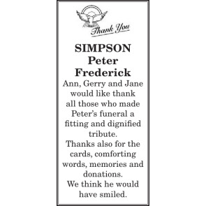 Photo of PETER FREDERICK SIMPSON
