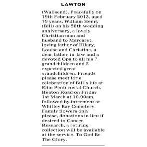 Notice Gallery for William henry Lawton